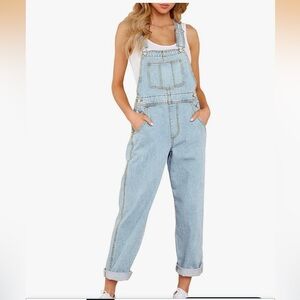 Stylish Light Blue Women's Denim Overalls